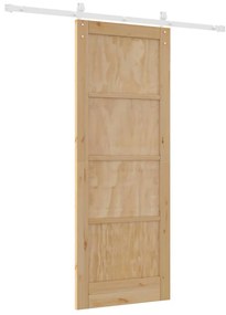 Porta Deslizante vidaXL com Conjunto de Hardware 78x202 cm Madeira Sól