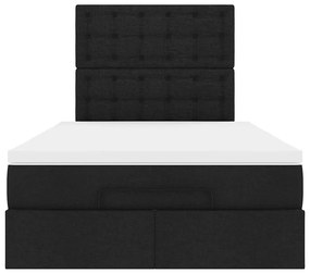 moldura de cama síriaXL otomana com colchão preto tecido