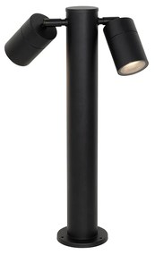 Candeeiro de pé exterior preto 45cm IP44 ajustável 2 luzes - Duo Moderno