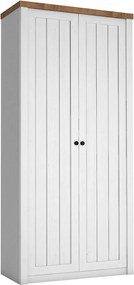 Roupeiro Ferdore 144, Anderson pinho, Carvalho lefkas, 198x90x53cm, 59.01 kg, Portas de roupeiro: Com dobradiças, Número de prateleiras: 1, Número de prateleiras: 1