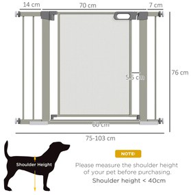 PawHut Barreira de Segurança para Cães Extensível 75-103 cm Barreira p