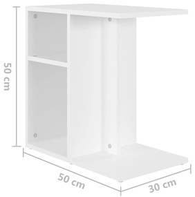 Mesa de apoio 50x30x50 cm contraplacado branco