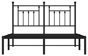 Estrutura de cama com cabeceira 140x200 cm metal preto