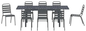 Conjunto de Jantar de 9 Peças Manual 9 pcs Cinza Escuro Largo