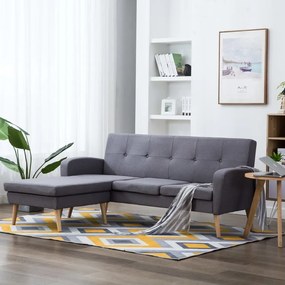 vidaXL Sofá em tecido c/ forma de L 186x136x79 cm cinzento claro