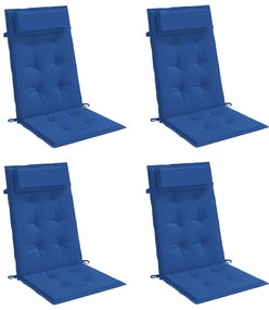 Almofadões cadeira encosto alto 4 pcs tecido oxford azul real