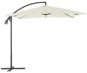 vidaXL Guarda-sol cantilever com poste de aço 250x250 cm cor areia