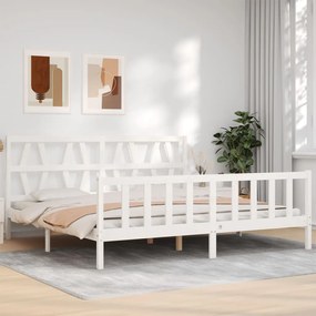 vidaXL Cama sem colchão 200x200 cm madeira de pinho maciça branco