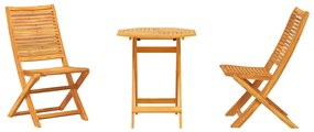 Conjunto de Mobiliário Externo 3 pcs Castanho 70 x 70 x 75 cm