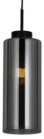 LED Candeeiro suspenso inteligente preto com vidro fumado incluindo Wifi ST64 - Laura Moderno
