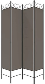 Biombo/divisória com 4 painéis 160x200 cm tecido antracite