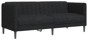 2 pcs conjunto de sofás tecido preto