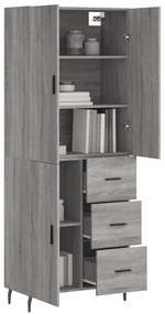 Armário alto 69,5x34x180 cm derivados de madeira sonoma cinza