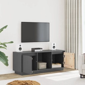 Móvel de TV 110,5x35x44 cm madeira de pinho maciça cinza