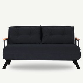 Sofá-Cama de 2 Lugares Sando – Preto – 175 cm x 133 cm