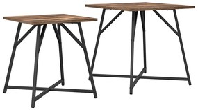 Mesa Lateral vidaXL 2 pcs Carvalho Defumado Madeira Ingenheirada e Met