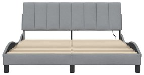 Estrutura de cama sem colchão 160x200 cm tecido cinzento-claro