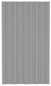 Painéis de telhado 36 pcs 80x45 cm aço galvanizado cinzento