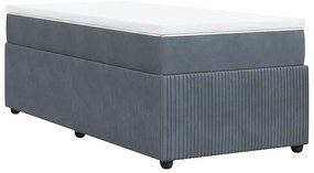 Cama com molas/colchão 80x200 cm veludo cinza-escuro