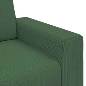 Sofá-luvas 140 cm tecido corduroy verde escuro