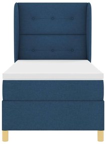 Cama Box Spring vidaXL com Colchão Azul 100x200 cm Tecido