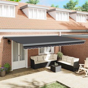 vidaXL Toldo Retrátil Manual Antracite 500x300 cm