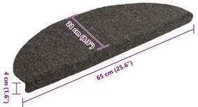 Tapetes de escada autoadesivos 20 pcs 65x21x4 cm antracite