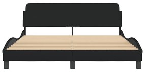 Estrutura de cama sem colchão 160x200 cm tecido preto