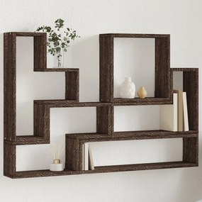 vidaXL Prateleira parede 96x12x64 cm deriv. madeira carvalho castanho