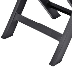 Cadeiras de jardim dobráveis 2 pcs plástico antracite