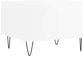 Mesas de centro 2pcs 50x46x35cm deriv. madeira branco brilhante