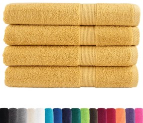 Toalhas de sauna premium SOLUND 4pcs 80x200cm 600 gsm dourado