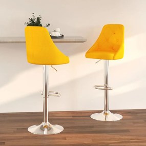 vidaXL Bancos de bar 2 pcs tecido amarelo mostarda