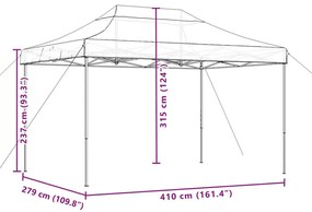 Tenda para festas pop-up dobrável 410x279x315 cm laranja