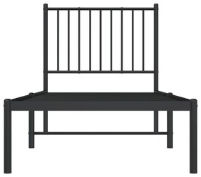 Estrutura de cama com cabeceira 80x200 cm metal preto