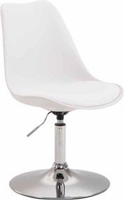 Conjunto de 4 cadeiras de sala de jantar Maverick em plástico com estrutura cromada 76-81 x 48 x 57 cm Branco