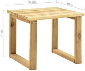 Espreguiçadeira de jardim com mesa e almofadão pinho impregnado