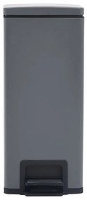 Caixote do lixo c/ pedal anti-impressão digital aço inox. cinza