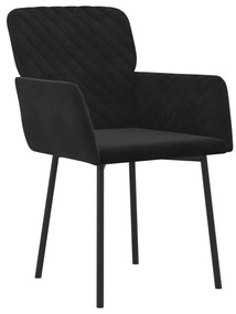 Cadeiras de jantar 2 pcs veludo preto