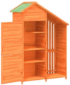 Abrigo p/ ferramentas jardim 120x53,5x170 pinho maciço castanho