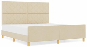 Cama de tecido creme vidaXL 180x200 cm