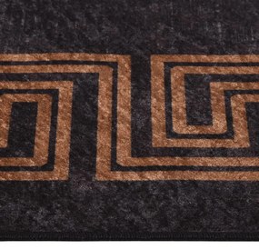 Tapete lavável antiderrapante 120x170 cm preto e dourado