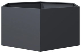 Vaso/floreira de jardim hexagonal 104x90x45 cm aço antracite