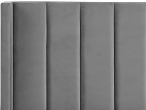 Cama de casal em veludo cinzento 140 x 200 cm VILLETTE Beliani