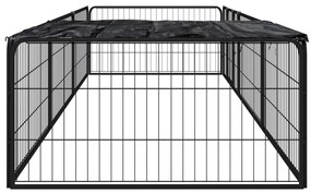 Parque p/ cães c/ 8 painéis 100x50 cm aço revestido a pó preto