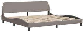 Cama sem colchão 200x200 cm tecido cinzento-acastanhado