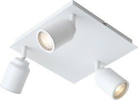 Foco de casa de banho moderno quadrado branco 3 luzes IP44 - Ducha