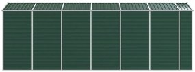 Abrigo de jardim 191x555x198 cm aço galvanizado verde