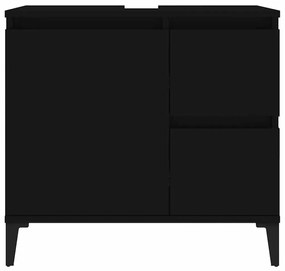 Armário de casa de banho 65x33x60cm derivados de madeira preto