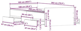 Estrutura de cama c/ painéis cabeceira e pés 100x200 cm branco